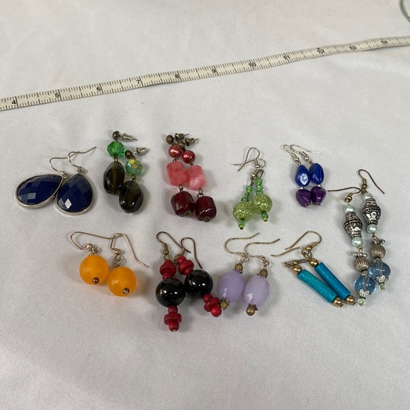 Ten pair of dangling bead earrings - Picture 1 of 6